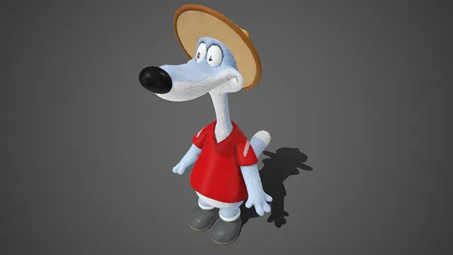 卡通风  可爱  动物角色  宽檐草帽  犬形  灵动俏皮  童趣  