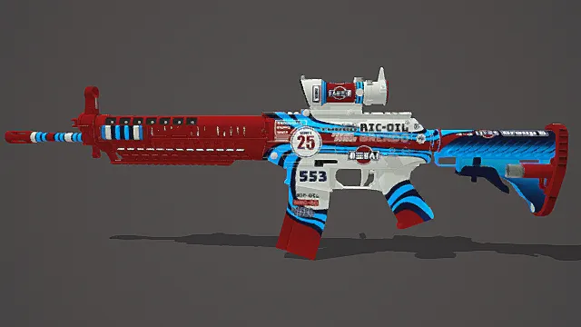 竞速涂鸦风格装饰步枪模型 