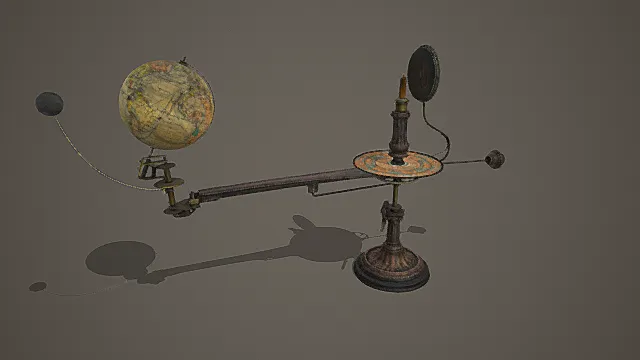 复古蒸汽朋克风格天文演示仪模型