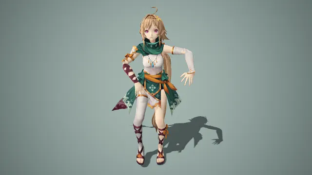 动漫美少女角色模型骨骼绑定动画热舞