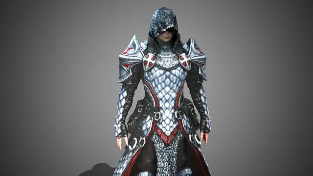 圣誓骑士  骑士模型  银鳞战甲  骑士BOSS  游戏模型