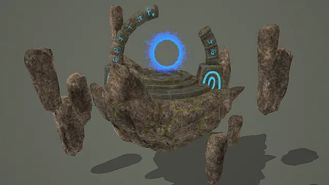 上古魔纹风格浮空传送阵模型 