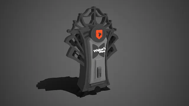 暗黑  哥特风格  道具装置  灰黑配色  镂空装饰结构  蜘蛛标识  