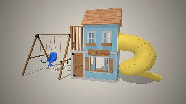 儿童木屋  滑梯秋千  游乐组合  趣味互动