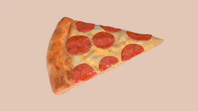 火腿风味的披萨切片食物