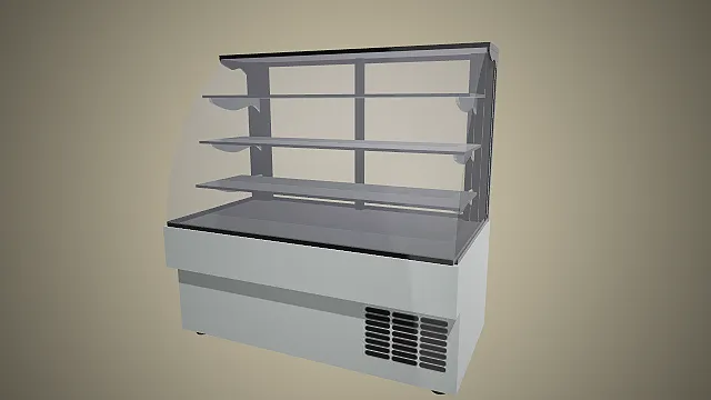 一个商用冷藏展示柜的3D模型  食品陈列设备