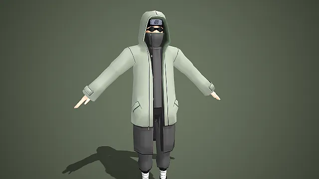 火影忍者油女志乃角色 3D 模型