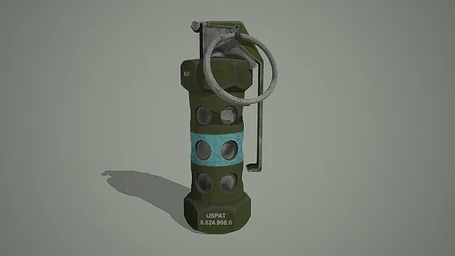 眩晕手榴弹  游戏投掷武器  做旧金属质感  战术道具