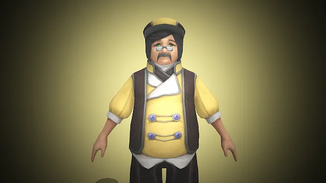 卡通中年男性  休闲马甲  复古工装元素  圆润体型