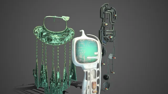 未来感  复古  装饰器物  青绿铜纹  吊链挂饰  设计张力  复古与未来碰撞