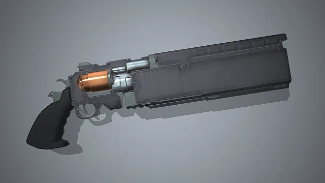 科幻左轮  概念武器  科幻道具  金属质感