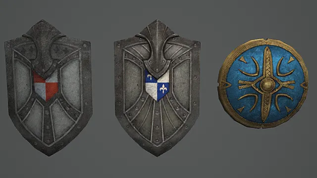 阵营纹章盾牌套装游戏武器3D模型 