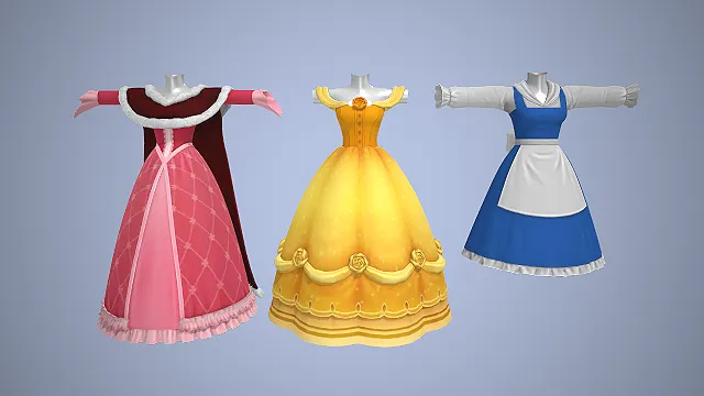 迪士尼公主裙  童话风礼服  换装素材  联名服饰