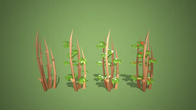 多形态藤蔓植物模型套装写实模型