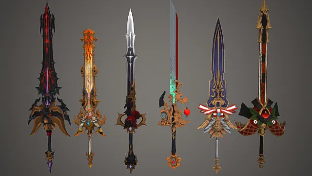奇幻主题华丽长剑套装模型