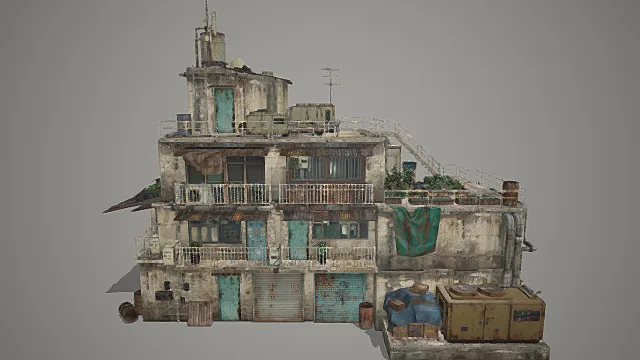 废土风格顶层功能化民居3D模型