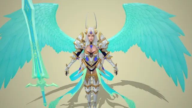 天神 圣剑士 3d模型 手办 角色 pbr模型