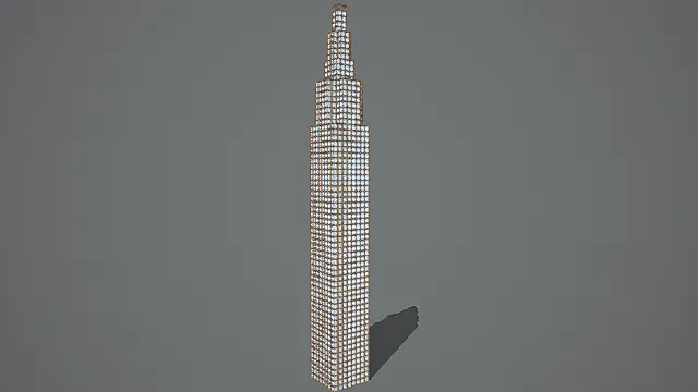 现代摩天楼风格玻璃幕墙尖顶大厦3D模型