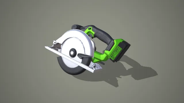 绿黑锂电圆锯机单款 3D 模型