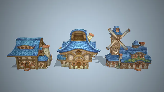 欧式半木结构  场景建筑  童话镇工坊  魔法工坊