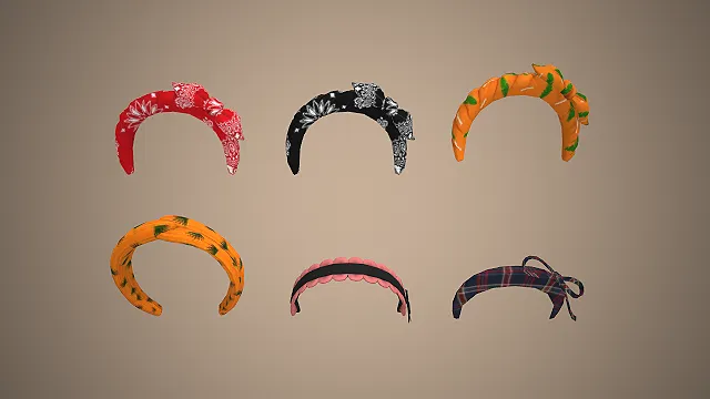 卡通发箍  布艺发饰  花卉装饰  可爱风  蝴蝶结