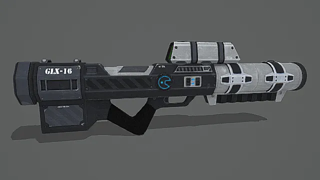 科幻标识风GLX-16榴弹发射器3D模型
