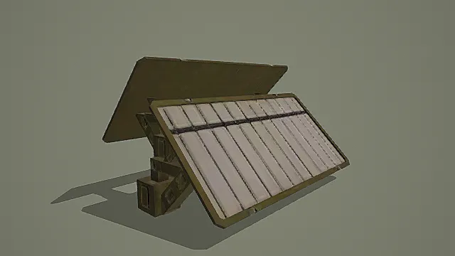 复古折叠式便携太阳能板3D模型