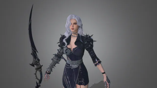 游戏模型 人物模型 白发剑客 游戏皮肤