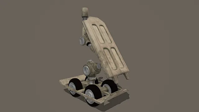 废土工程风老旧移动机械架3D模型