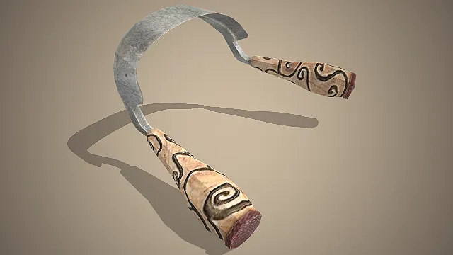 双柄弧形手刃  弧形金属刃身  工匠装备  做旧金属