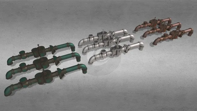 工程材料不同颜色金属管道