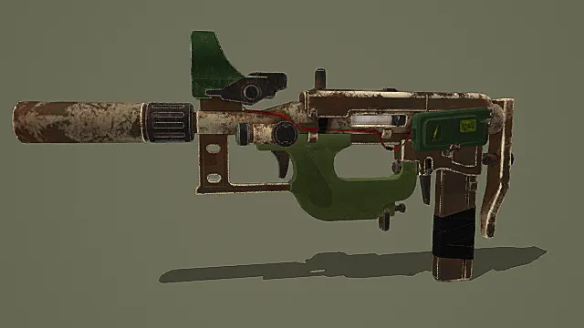 复古废土改装冲锋枪3D模型
