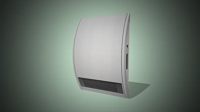 一款白色弧形面板的壁挂式取暖器