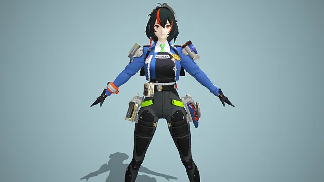 卡通游戏人物角色      可爱美女   3 D模型