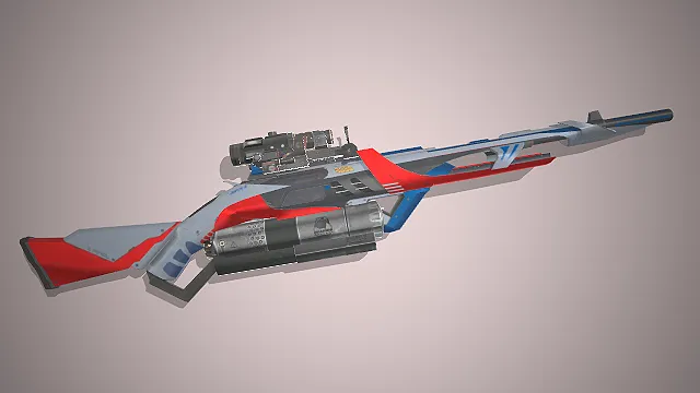 未来科技狙击枪  战术瞄准镜  做旧金属  竞技风涂装