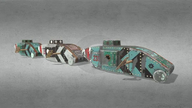 精致儿童用品1920年代锡制玩具坦克模型