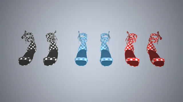 格纹绑带凉鞋  蝴蝶结  复古田园感  夏日百搭  露趾设计