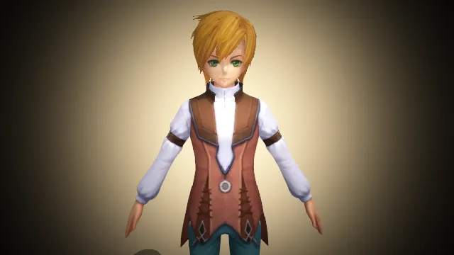 复古棕马甲  游戏角色  修身工装  二次元少年