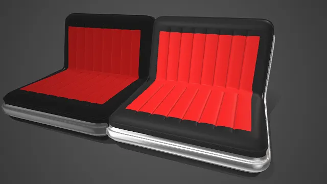 汽车座椅组  经典  条纹皮  银色镀铬边框  汽车内饰  流行设计  精致