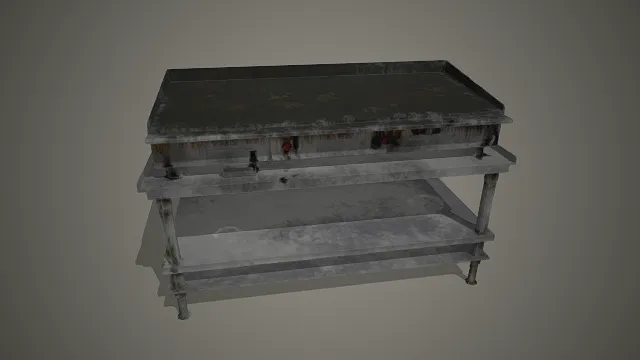 不锈钢操作台  做旧磨损  实用工作台  双层置物架