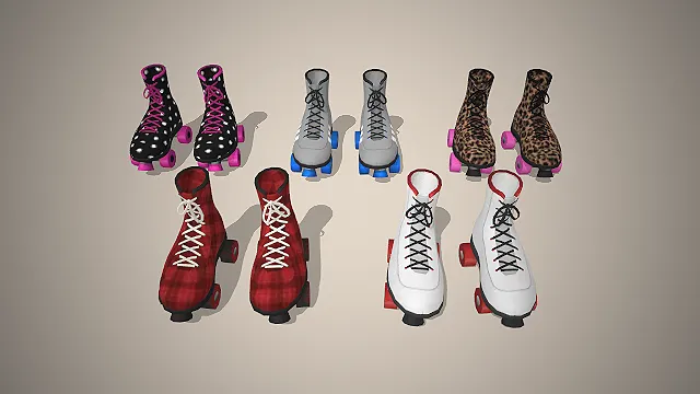 四轮旱冰鞋  高帮靴型  甜酷个性  运动休闲  轮滑鞋