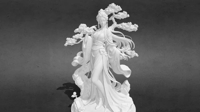 古风西施美女stl.stl