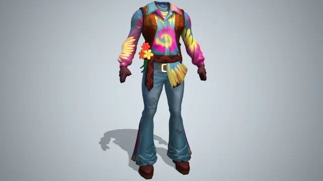 花衬衫  小马甲  黑色红纹腰带  手套  喇叭裤