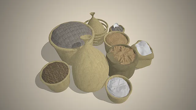 粮食麻袋组合  复古市集  仓储场景  面粉