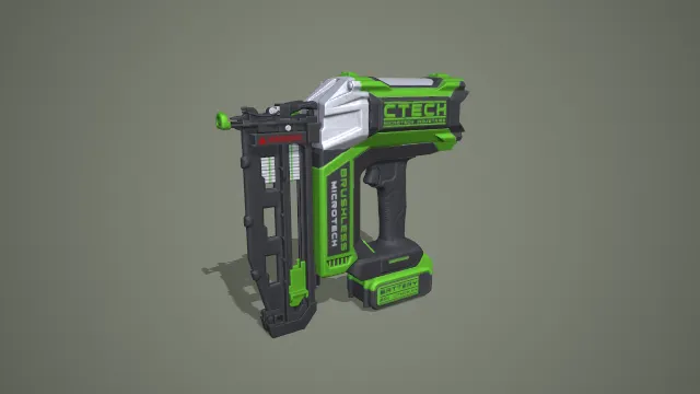 绿黑锂电无刷直钉枪射钉枪 3D 模型