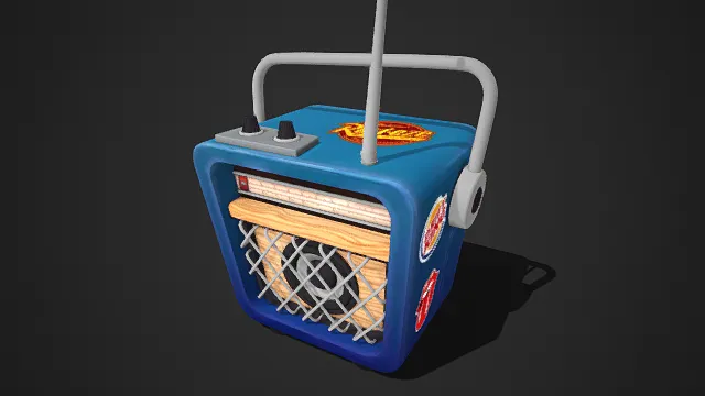 潮玩风格  便携收音音箱  方形外壳  个性  收音设备  时尚