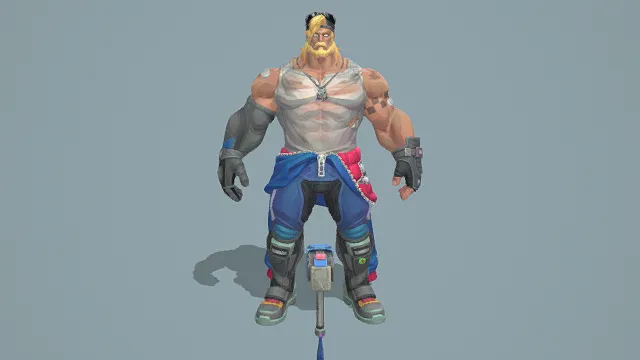 3D卡通风格人物角色模型，创意设计（3D角色、卡通风格、科幻潮酷风，角色设计主题）