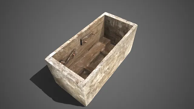  工业风格  石质水槽  木质衬板  锈蚀的金属构件  储水  清洗设施