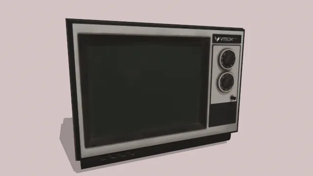 黑色外壳的复古电视机