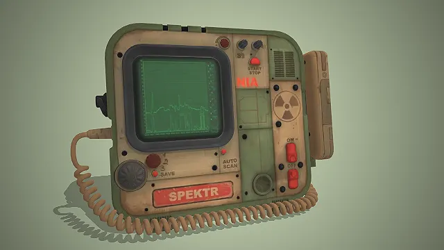 辐射检测仪  做旧军绿外壳  便携探测设备  废土风